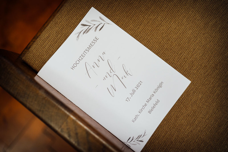 Hochzeit, Hochzeitsfotografie, Kirchenheft, Heiraten in Ostwestfalen,